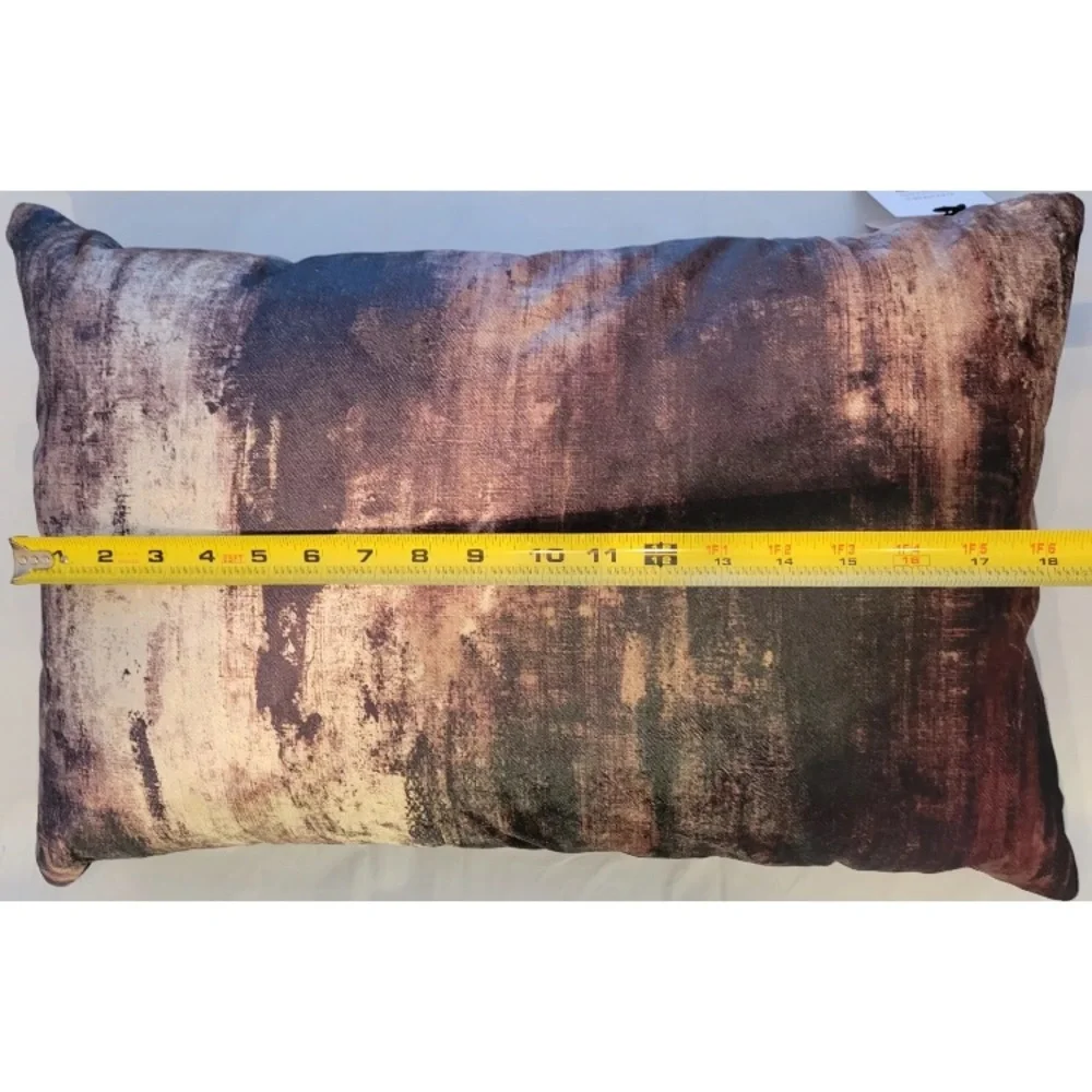 2ct Set CALDEIRA Decorative Throw Pillows Black Brown Marble 18x12 UK Luxury